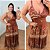 Vestido Alça Farm Marrom Estampado Plus Size - Imagem 3