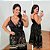Vestido Alça Farm Preto Estampado Plus Size - Imagem 1
