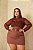 Blusa Tule Manga Longa Marrom Plus Size - Imagem 6