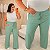 Calça Pantalona Canelada Veronica Verde Menta Plus Size - Imagem 3