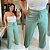 Calça Pantalona Canelada Veronica Verde Menta Plus Size - Imagem 3