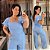 Conjunto Pantalona Mali Azul Plus Size - Imagem 1