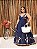 Vestido Alça Farm Maya Estampado Azul Marinho Plus Size - Imagem 6