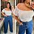 Cropped Manga Vip Branco Plus Size - Imagem 2