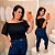 Cropped Tule Joana Preto Brilho Plus Size - Imagem 1
