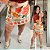 Short Saia Duda Floral Laranja Plus Size - Imagem 1