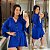 Chamise Mullet 3/4 Tainara Azul Royal Plus Size - Imagem 1