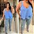 Blusa Regata Babado Lana Azul BB Plus Size - Imagem 3