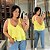 Blusa Regata Babado Lana Amarelo Plus Size - Imagem 1