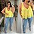 Blusa Regata Babado Lana Amarelo Plus Size - Imagem 2