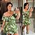 Macaquinho Andressa Verde Estampado Plus Size - Imagem 1