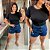 Blusa Manga Ribana Preta PLus Size - Imagem 3