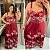 Vestido Alça Natalia Vinho Estampado Plus Size - Imagem 2