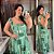 Vestido Cristiane Laço Verde Estampado Plus Size - Imagem 1