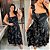 Vestido Cristiane Laço Preto Estampado Plus Size - Imagem 3