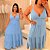 Vestido Alça Farm Liso Azul BB Plus Size - Imagem 3