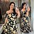 Vestido Anastasia Ciganinha Tropical Preto Plus Size - Imagem 1