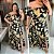Vestido Anastasia Ciganinha Tropical Preto Plus Size - Imagem 3
