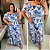 Vestido Anastasia Ciganinha Tropical Azul Plus Size - Imagem 3