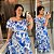 Vestido Anastasia Ciganinha Tropical Azul Plus Size - Imagem 1