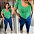 Blusa Corselet Manga Verde Plus Size - Imagem 3