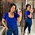 Blusa Corselet Manga Azul Bic Plus Size - Imagem 1