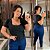 Blusa Corselet Manga Preto Plus Size - Imagem 1