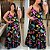 Vestido Alça Farm Clara Preto Estampado Plus Size - Imagem 3