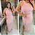 Vestido Longo Modal Ariel Rosa Plus Size - Imagem 3
