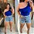 Blusa Nula Babado Suplex Azul Plus Size - Imagem 3