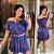 Vestido Ciganinha Azul Floral Plus Size - Imagem 1