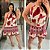 Vestido Alça Gisele Estampado Marsala Plus Size - Imagem 3
