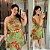 Vestido Alça Gisele Verde Estampado Plus Size - Imagem 1