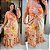 Vestido Longo Nati Floral Laranja Plus Size - Imagem 3