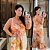Vestido Longo Nati Floral Laranja Plus Size - Imagem 1