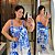 Vestido Longo Nati Floral Azul Plus Size - Imagem 1
