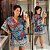 Macaquinho Marli Azul Estampado Plus Size - Imagem 1