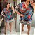 Macaquinho Marli Azul Estampado Plus Size - Imagem 3