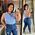 Blusa Botão Diana Azul BB Plus Size - Imagem 1