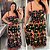 Vestido Alça Pâmela Tropical Preto e Rosa Plus Size - Imagem 3