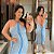 Vestido Cruzado Modal Azul Plus Size - Imagem 1