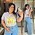 T shirt Algodão Lilás Flores Plus Size - Imagem 1