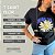 T shirt Algodão Preta Flor Branca Plus Size - Imagem 2