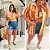 Conjunto Kimono Listra Laranja Plus Size - Imagem 2