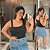 Top Alça Modal Poá Preto Plus Size - Imagem 1