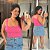 Top Alça Modal Poá Rosa Plus Size - Imagem 1