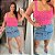 Top Alça Modal Poá Rosa Plus Size - Imagem 3