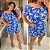 Macaquinho Gabi Azul Estampado Plus Size - Imagem 2
