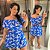 Macaquinho Gabi Azul Estampado Plus Size - Imagem 1