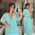 Vestido Tule Cruzado Verde Tiffany Plus Size - Imagem 1